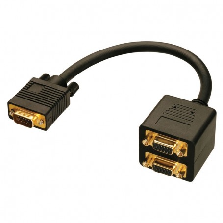 15 pin Male to 2 Female VGA Cable (1 PC to 2 Monitors)