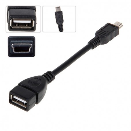 Mini-USB B 5pin to USB Female OTG Cable