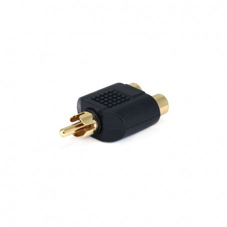 RCA Male Plug to 2 RCA Splitter Adaptor Gold Plated