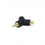 3.5mm Stereo Plug to 2 RCA Jack Splitter Adaptor Gold Plated