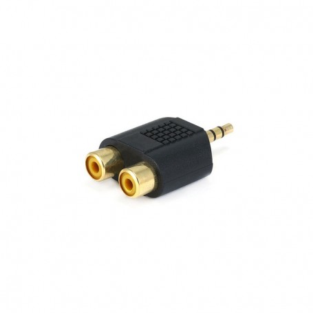 3.5mm Stereo Plug to 2 RCA Jack Splitter Adaptor Gold Plated