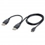 3FT Double USB 2.0 A Male to Mini USB B 5pin Male Cable