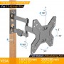 17" 42" Fixed TV LCD Monitor Full Motion Wall Mount