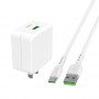 Wall Charger Quick Charge 4A VOOC & 5A USB C Cable